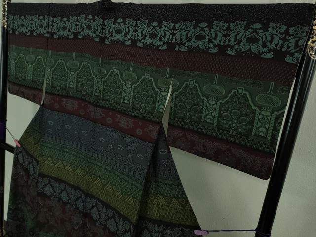 平和屋本店●極上 前田仁仙 仁仙更紗 訪問着 更紗花文 鬼しぼ縮緬 逸品 DZAB1980kh6