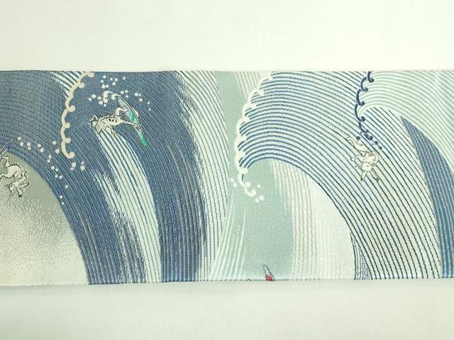 平和屋着物●極上 つけ帯 鳥獣戯画 サーフィン 逸品 DZAB2031kh6