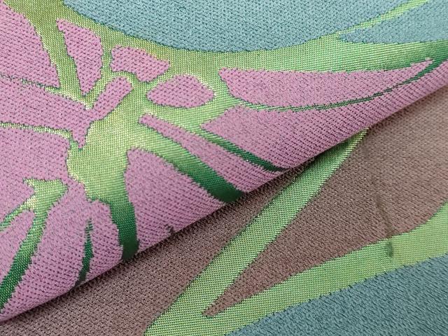 平和屋着物●極上 世界的人形師 辻村寿三郎 ジュサブロー 六通柄袋帯 草花文 逸品 DZAB2044kh6