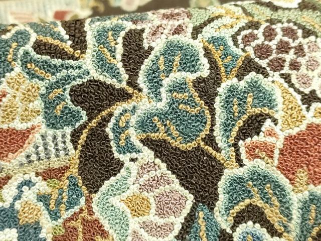 平和屋本店●最高級 中国三大刺繍 相良刺繍 総刺繍 袋帯 200万粒 総詰め 鳥獣戯画 反端付き 逸品 DZAB2072kh6