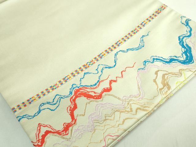 平和屋着物●極上 龍村晋謹製 太鼓柄袋帯 川衣錦 逸品 DZAB2085kh6