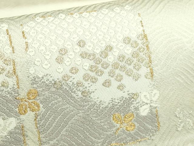 平和屋着物●極上 西陣の名門 加納幸謹製 六通柄袋帯 唐織 色紙並べ花文 金銀糸 逸品 DZAB2100kh6