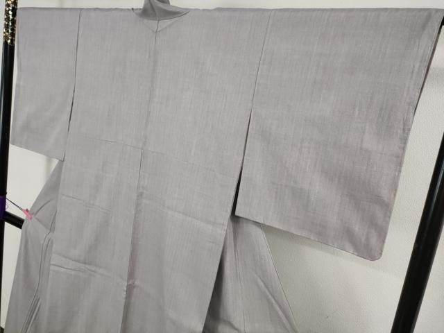 平和屋着物●極上 本場結城紬 重要無形文化財 色無地 白藤色 逸品 DZAB2120kh6