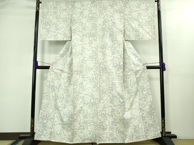 平和屋着物●極上 本場大島紬 白大島 7マルキ 草花文 逸品 未使用 DZAB2131kh6