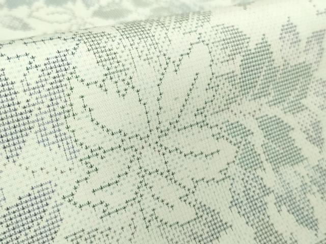 平和屋着物●極上 本場大島紬 白大島 7マルキ 草花文 逸品 未使用 DZAB2131kh6