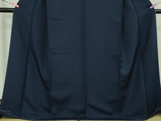 平和屋本店●極上 知念紅型研究所 ワンポイント 色無地 琉球の風 濃藍色 反端付き 逸品 未使用 DZAB2150kh6