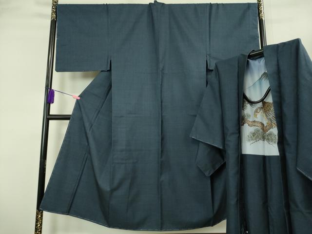 平和屋着物■極上 男性 本場大島紬 アンサンブル 長羽織 120亀甲 総詰め 羽裏・一富士二鷹三茄子 逸品 DZAB2165kh6