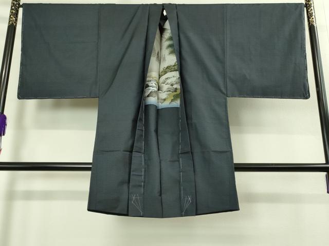 平和屋着物■極上 男性 本場大島紬 アンサンブル 長襦袢(袷)・長羽織セット 100亀甲 総詰め 逸品 未使用 DZAB2169kh6