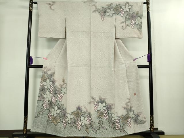 平和屋本店●極上 名門 藤娘きぬたや・総絞り 訪問着 葡萄蔦の葉文 暈し染め 逸品 DZAB2194kh6