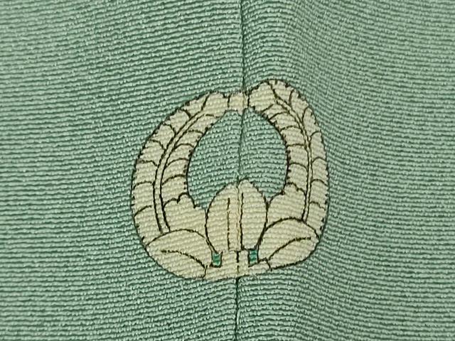 平和屋本店●極上 本加賀友禅作家 百貫華峰 訪問着 飛鶴松梅文 青竹色地 暈し染め 逸品 DZAB2209kh6