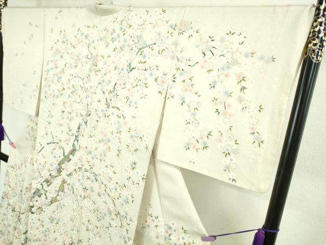平和屋本店●極上 訪問着 枝桜 象牙色地 金彩 逸品 DZAB2211kh6