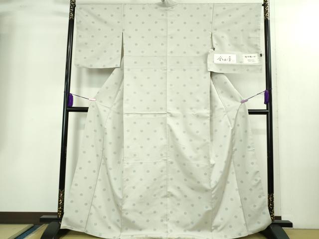 平和屋本店●極上 京都・西陣 織元ブランド 泰流舎 お召 今日屋 丸文 薄雲鼠色地 証紙付き 逸品 DZAB2220kh6