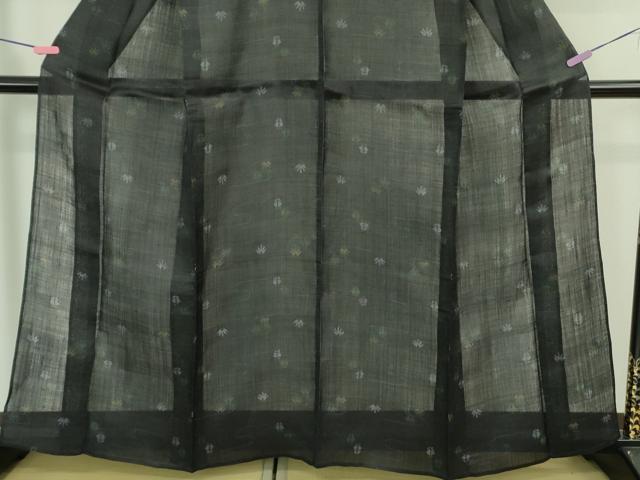 平和屋本店*極上 夏物 重要無形文化財 本場宮古上布 苧麻 霞蝶草文 濃藍色地 逸品 DZAB2221kh6