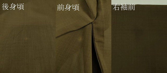 平和屋本店*希少 夏物 男性 本場黄八丈 夏黄八 紗紬 キングサイズ 伝統工芸士 西條吉広 海松茶色 証紙付き 逸品 DZAB2239kh6
