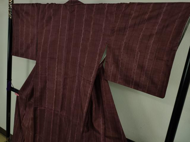 平和屋本店●極上 伝統工芸士 曽根武勇 紬 杢目絞り 間道 逸品 未使用 DZAB2243kh6