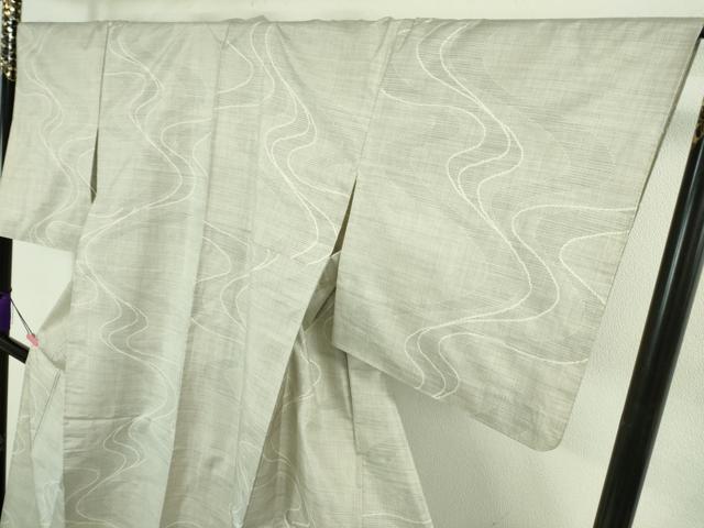 平和屋本店▽極上 本場大島紬 白大島紬 桑原織物 二代目 桑原啓之介 単衣 9マルキ 160亀甲 白絣 畑中別誂 証紙付き 逸品 DZAB2256kh6