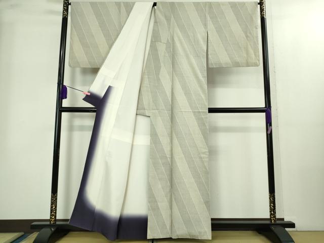 平和屋本店●極上 綿薩摩 東郷織物謹製 手織 160亀甲 斜線文 逸品 DZAB2261kh6