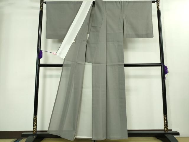 平和屋本店*極上 夏物 東郷織物謹製 本場大島紬 夏大島 みじん格子 グレーピンク色 証紙付き 逸品 DZAB2264kh6
