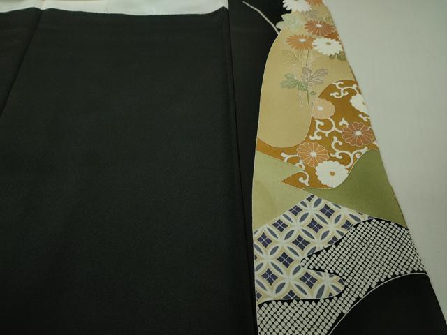 平和屋本店●極上 創業460年・千總 黒留袖 駒刺繍 几帳鴛鴦吉祥花文 金彩 高島屋扱い 逸品 DZAB2293kh6