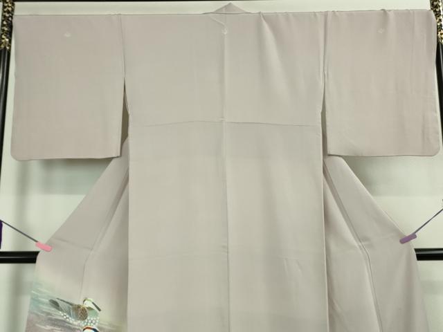 平和屋本店●極上 人間国宝・羽田登喜男 色留袖 鴛鴦6羽 白藤色地 暈し染め 金銀彩 逸品 DZAB2294kh6