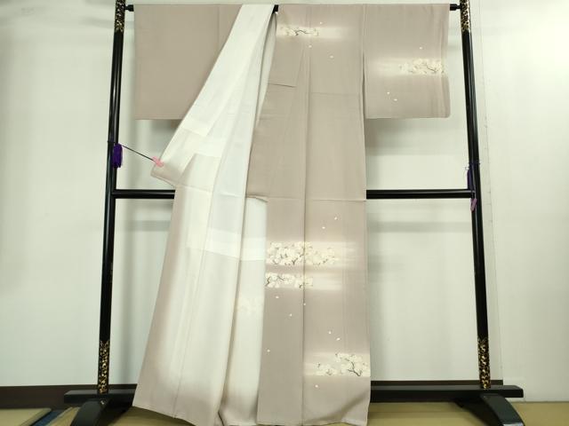 平和屋本店●極上 銀座きしや 訪問着 枝桜 暈し染め 薄柿色地 たとう紙付き 逸品 DZAB2296kh6