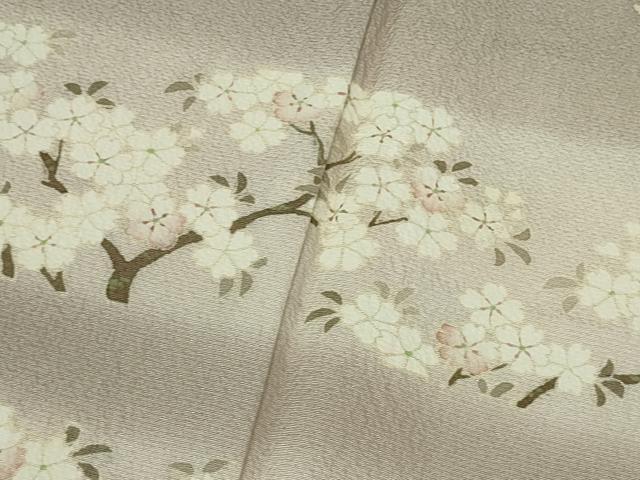 平和屋本店●極上 銀座きしや 訪問着 枝桜 暈し染め 薄柿色地 たとう紙付き 逸品 DZAB2296kh6