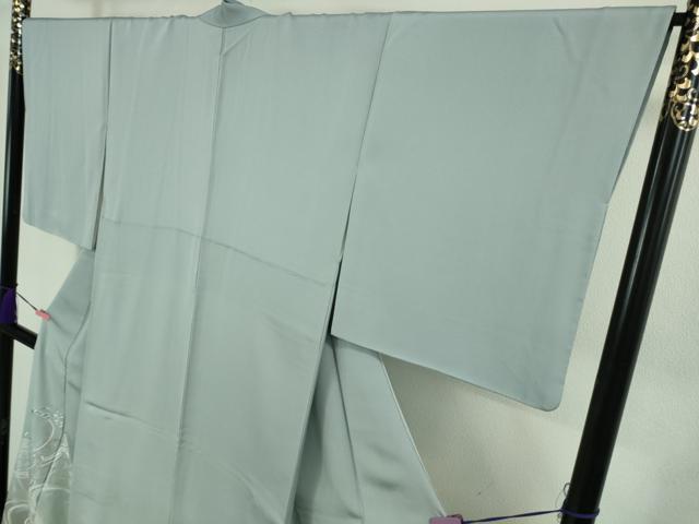 平和屋本店●極上 金彩友禅 卓越技能者・名工・和田光正 色留訪問着 立波文 水色地 暈し染め 銀彩 逸品 DZAB2297kh6