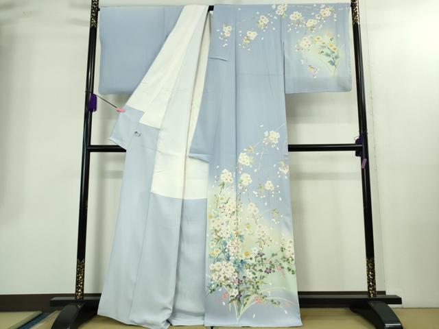 平和屋本店●極上 本加賀友禅作家 西野知里 訪問着 花里 デイドリーム色地 暈し染め 証紙付き 逸品 DZAB2298kh6