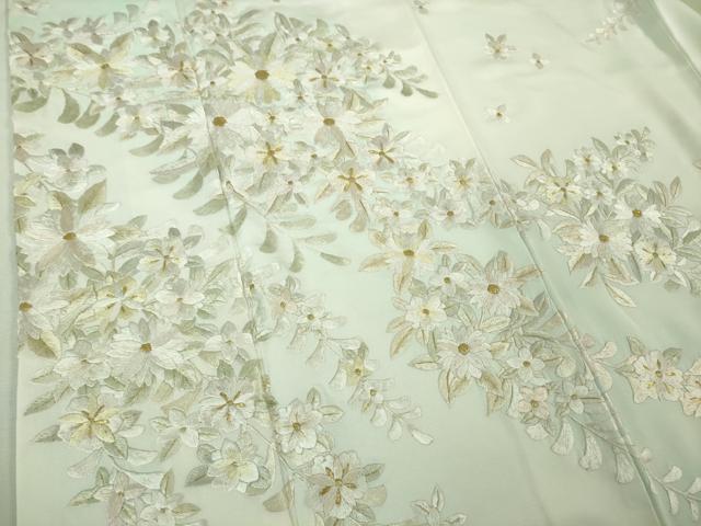 平和屋本店●極上 訪問着 総手刺繍 枝花文 暈し染め 金糸 逸品 DZAB2300kh6