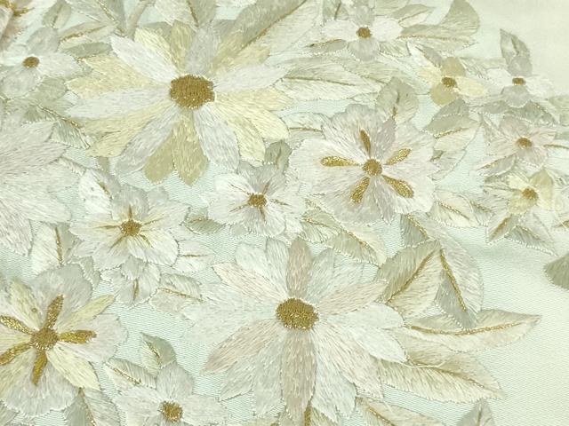 平和屋本店●極上 訪問着 総手刺繍 枝花文 暈し染め 金糸 逸品 DZAB2300kh6