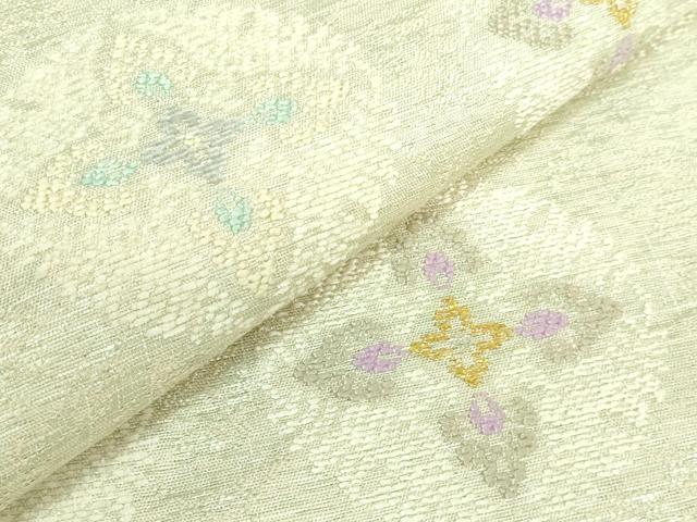 平和屋着物●極上 九寸名古屋帯 花菱文 金糸 逸品 未使用 DZAB2309kh6