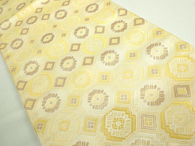 平和屋本店●極上 龍村美術織物 六通柄 本袋帯 幾何彩章文 金糸 逸品 DZAB2310kh6
