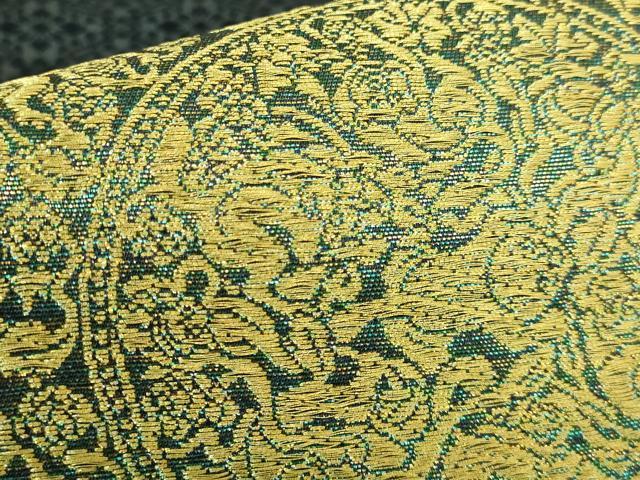 平和屋着物●極上 皇室・伊勢神宮御用 御御帯 山口美術織物 山口弘躬 太鼓柄袋帯 唐織 小葵地葡萄鏡文 羊羹色 逸品 DZAB2324kh6