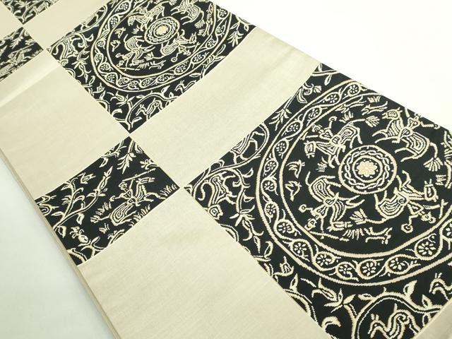 平和屋着物●極上 名門木屋太 今河織物 六通柄袋帯 人獣 逸品 DZAB2326kh6