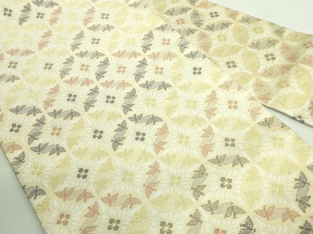 平和屋着物●極上 九寸名古屋帯 鳥襷 金糸 逸品 DZAB2332kh6