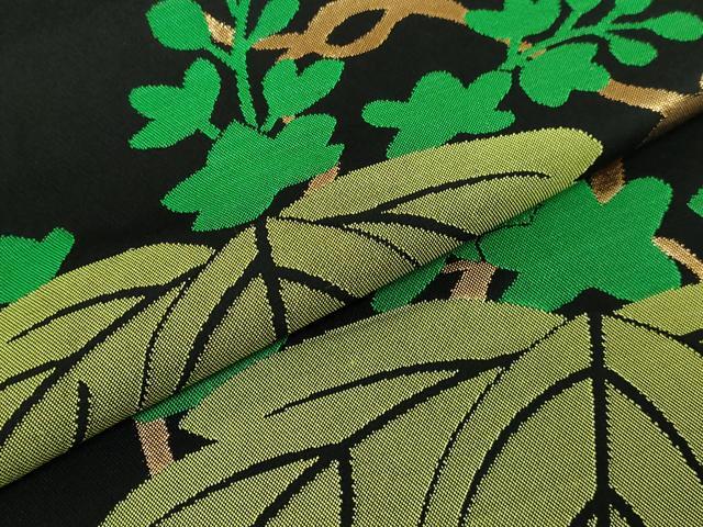 平和屋着物●極上 桝屋高尾 六通柄 本袋帯 桐 黒地 金糸 逸品 DZAB2350kh6