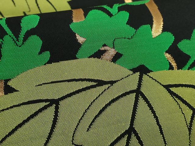平和屋着物●極上 桝屋高尾 六通柄 本袋帯 桐 黒地 金糸 逸品 DZAB2350kh6