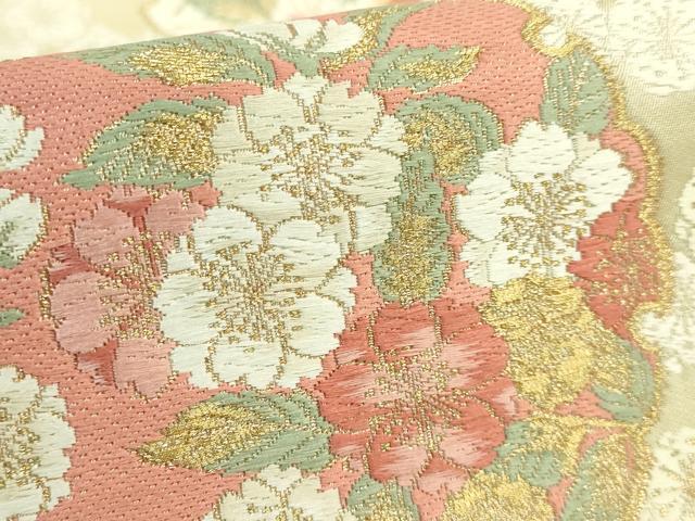 平和屋着物●極上 西陣の名門 加納幸謹製 六通柄袋帯 唐織 雪輪花文 金銀糸 逸品 DZAB2370kh6