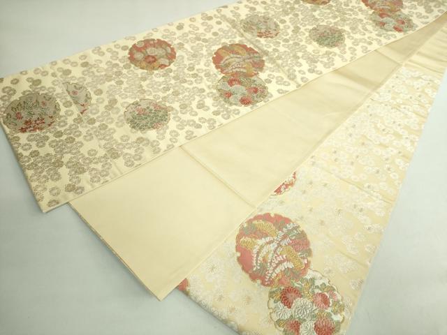 平和屋着物●極上 西陣の名門 加納幸謹製 六通柄袋帯 唐織 雪輪花文 金銀糸 逸品 DZAB2370kh6