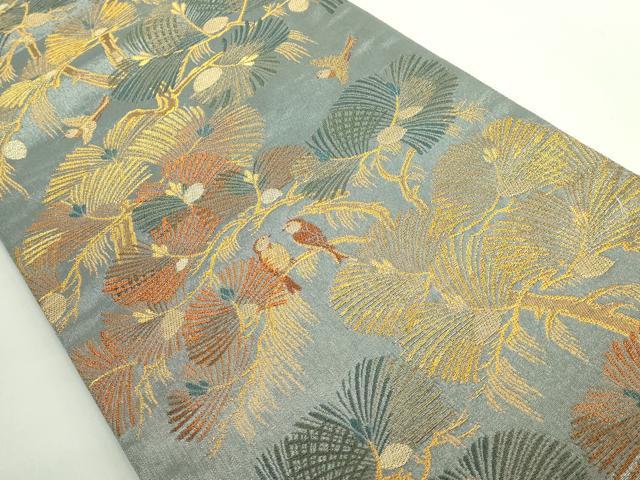 平和屋着物●極上 紋屋井関 御寮織 六通柄袋帯 松に雀 金糸 逸品 DZAB2375kh6