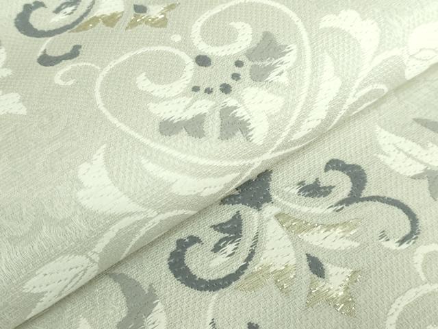 平和屋着物●極上 六通柄袋帯 唐織 花唐草 金糸 逸品 DZAB2391kh6