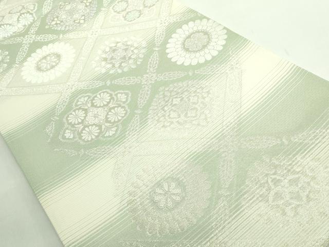平和屋着物*極上 夏物 六通柄袋帯 唐織 網目花文 銀糸 逸品 DZAB2393kh6