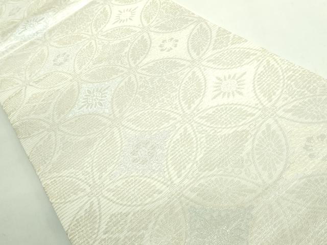 平和屋着物*極上 夏物 六通柄袋帯 唐織 七宝花文 銀糸 逸品 DZAB2394kh6