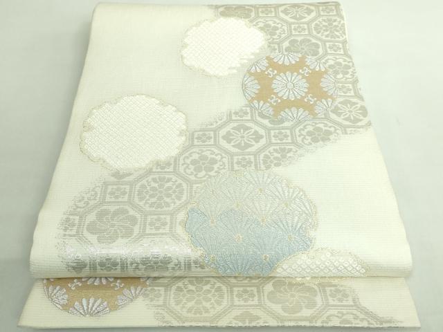 平和屋着物●極上 六通柄袋帯 唐織 雪輪花文 金銀糸 逸品 DZAB2395kh6