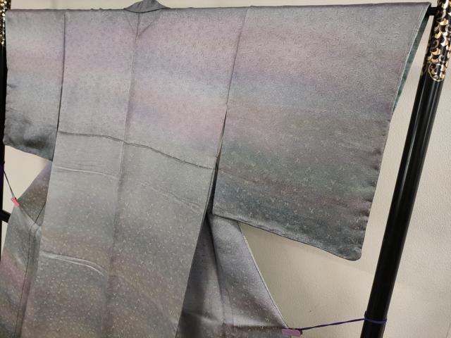 平和屋本店●最高級 初代 久保田一竹 幻の辻が花 訪問着・長襦袢セット 笹地紋 暈し染め 金通し地 ますいわ屋扱い 逸品 DZAB2402kh6