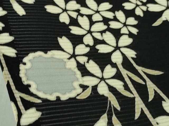 平和屋本店*極上 夏物 訪問着 絽 枝垂れ桜 雪輪 黒地 逸品 DZAB2427kh6
