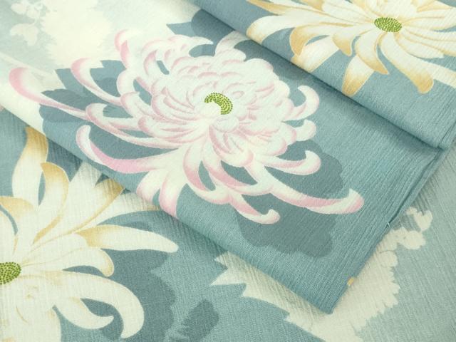 平和屋着物∴極上 夏物 浴衣 撫松庵 綿 乱菊 逸品 DZAB2434kh6