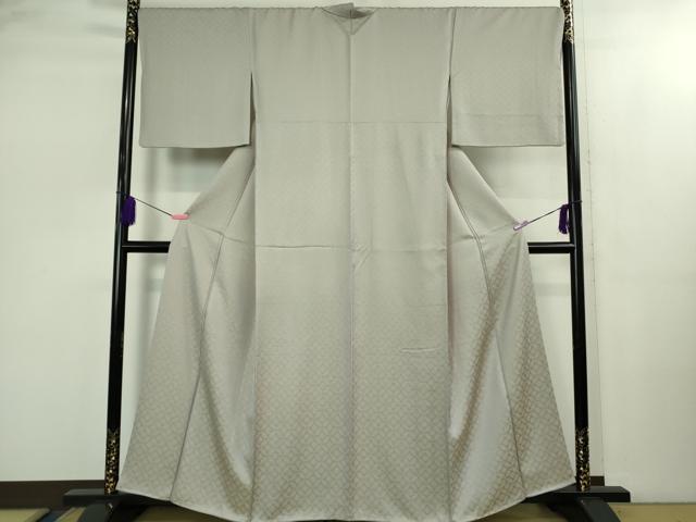 平和屋本店●極上 創業280年 誉田屋源兵衛 お召 花菱 牡丹鼠色 反端付き 逸品 DZAB2441kh6