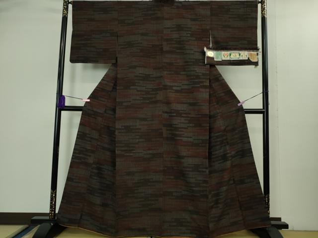 平和屋本店●極上 本場結城紬 重要無形文化財 100亀甲 エ霞 上代93万 証紙付き 逸品 DZAB2457kh6
