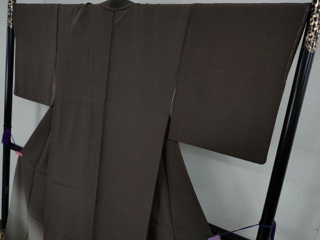 平和屋着物●極上 京都の名門ブランド 銀花仙 訪問着 黒鳶色地 暈し染め 反端付き 逸品 未使用 DZAB2463kh6
